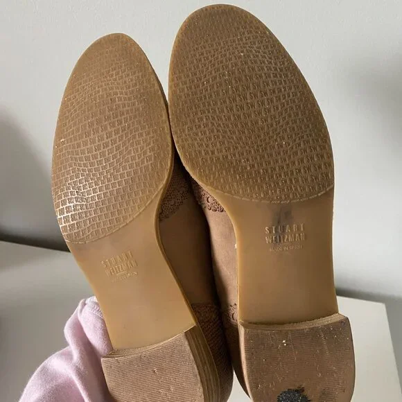 STUART WEITZMAN Guything Wingtip Tassel Tan Leather Loafers Sz 6.5 - Picture 4 of 6